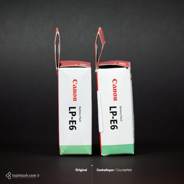 Canon LP-E6 • Left side of the boxes