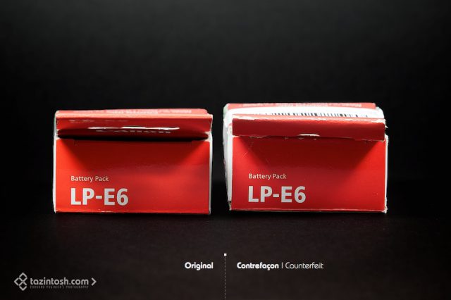Canon LP-E6 • Top view of the boxes