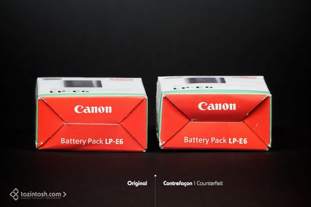 Canon LP-E6 • Bottom view of the boxes